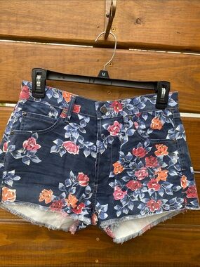 Citizens Of Humanity Navy Floral Denim Shorts